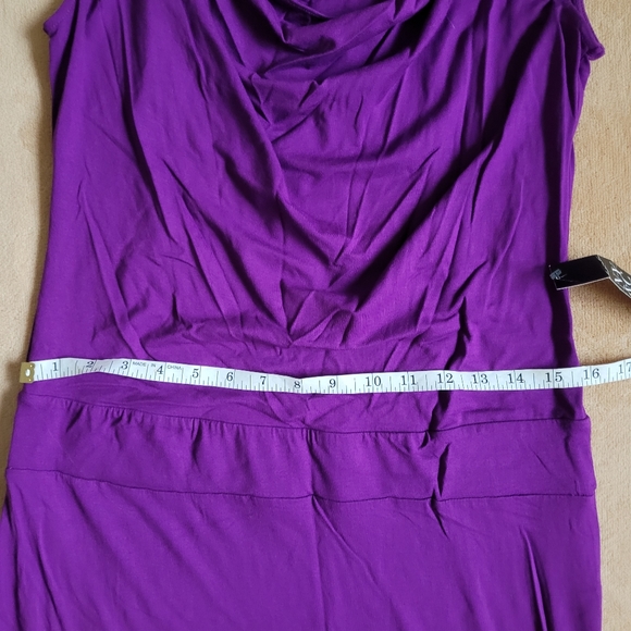NEW YORK & CO COWL-NECK PURPLE JERSEY DRESS SIZE S - Picture 4 of 6